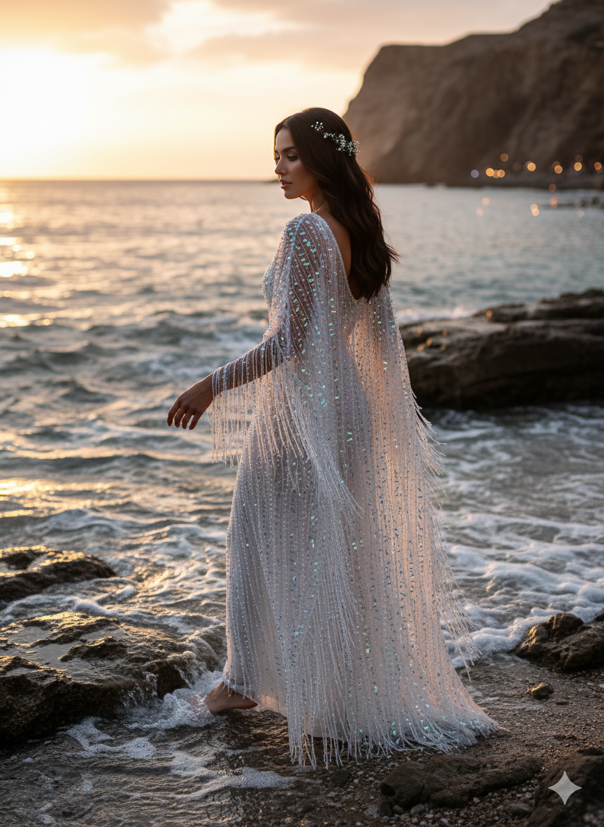 Tul bordado H122, ideal para vestidos de noche de boda y de XV años – tela por metro Ceremonia Textil