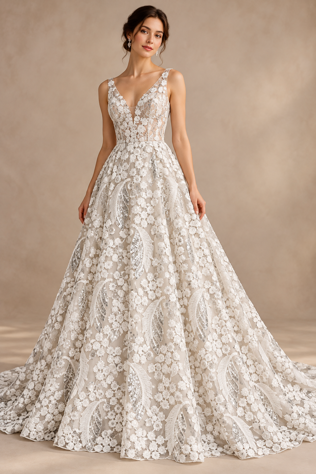 A791blancoplata · Inspiración de vestido generada con IA. Se vende tela por metro.