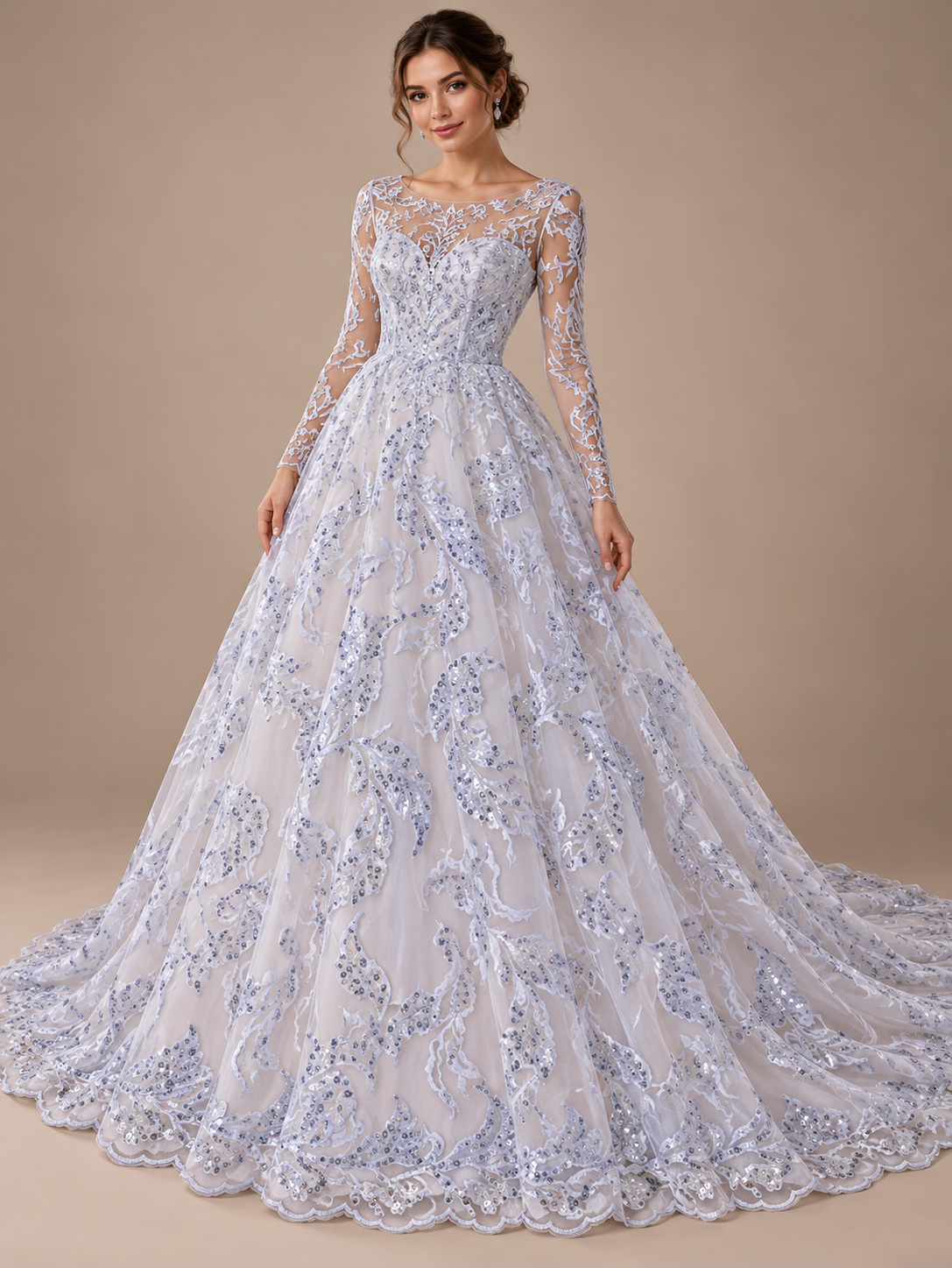 A946blanco · Inspiración de vestido generada con IA. Se vende tela por metro.