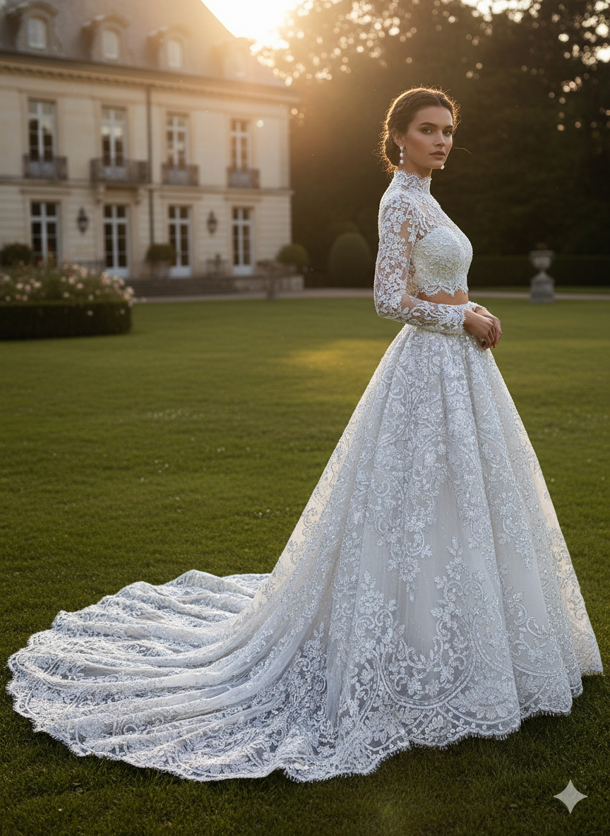 Tul bordado H130, ideal para vestidos de noche de boda y de XV años – tela por metro Ceremonia Textil