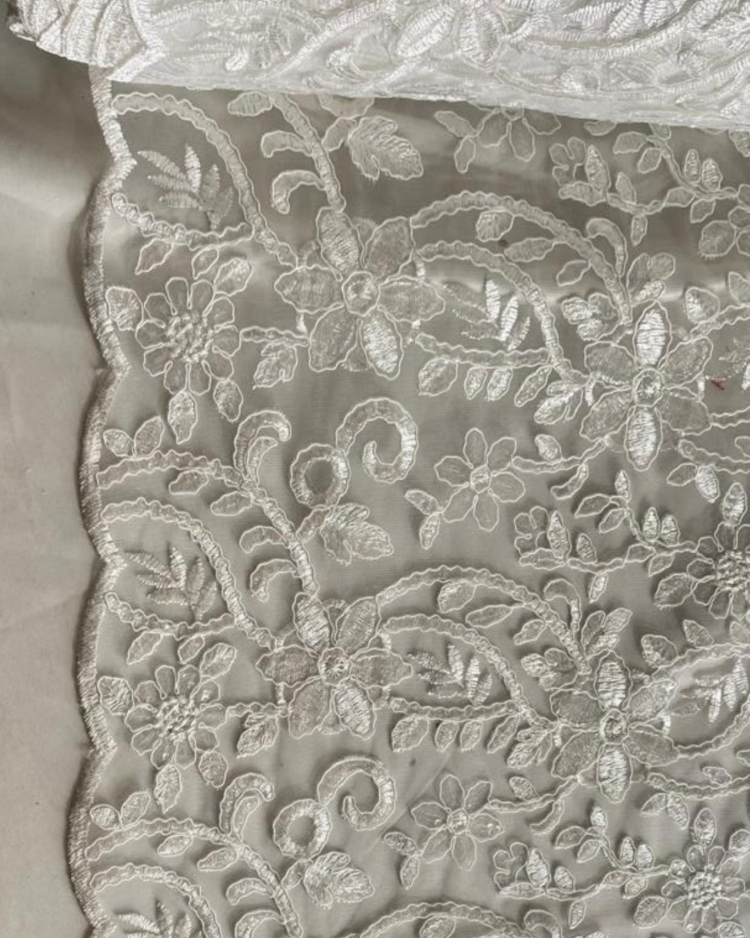 Tul Bordado Con Diseño Floral Con Lentejuela HH193 ideal para vestidos de noche de boda y de XV años – tela por metro Ceremonia Textil