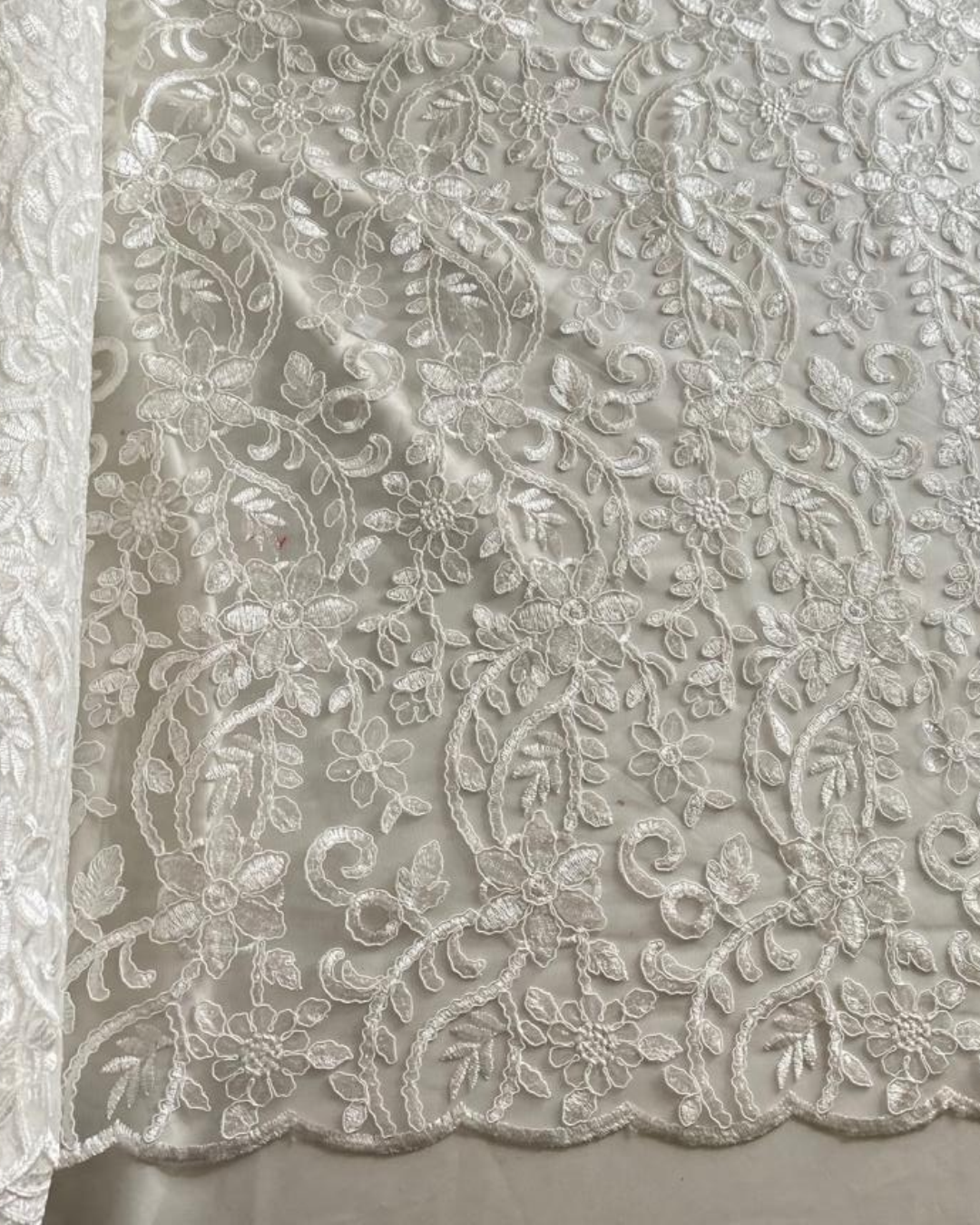 Tul Bordado Con Diseño Floral Con Lentejuela HH193 ideal para vestidos de noche de boda y de XV años – tela por metro Ceremonia Textil