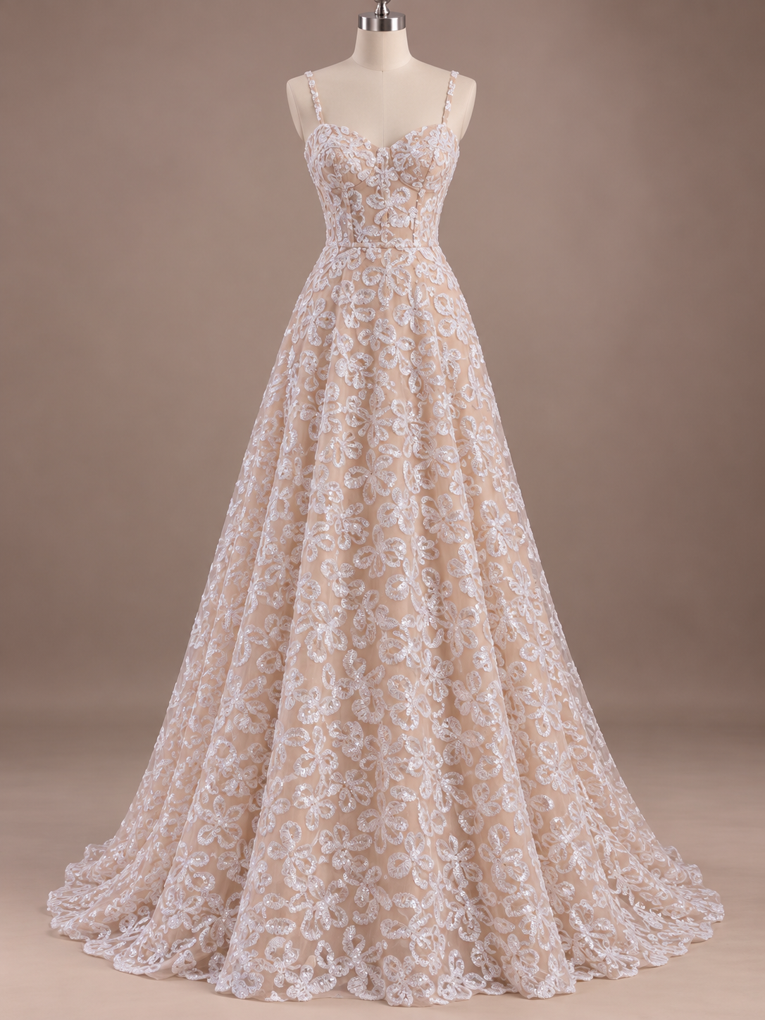 Inspiración de vestido generada con IA: FR831 color Hueso; se vende la tela.