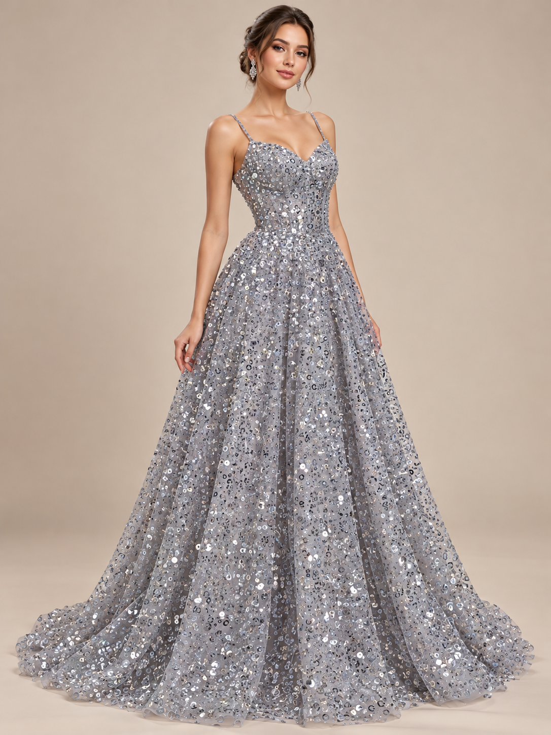 FR979 · Inspiración de vestido generada con IA. Se vende tela por metro.