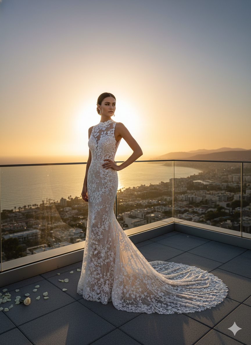 Tul bordado A986, ideal para vestidos de noche de boda y de XV años – tela por metro Ceremonia Textil