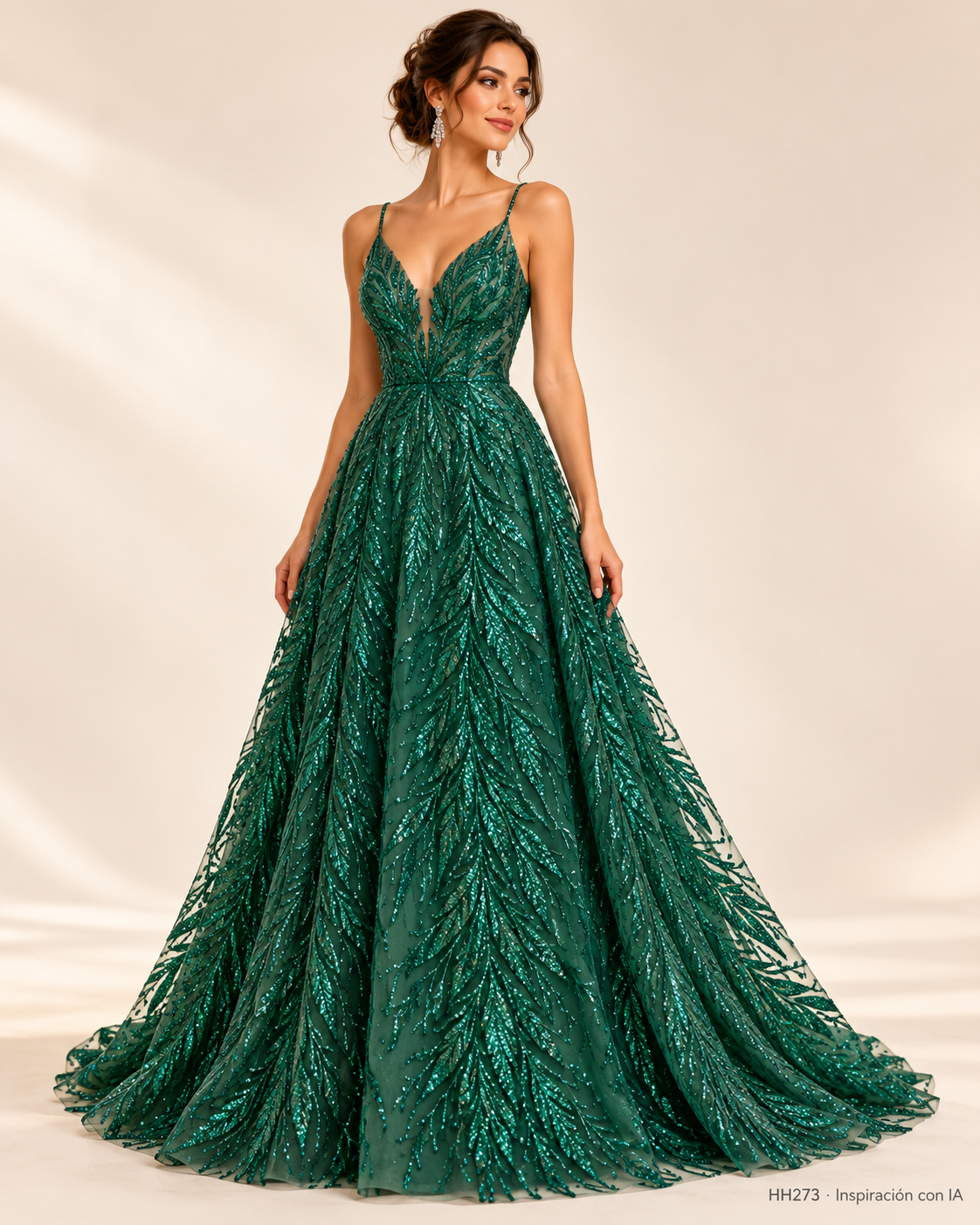HH273: vestido de inspiración generado con IA, diseño ilustrativo basado en BOTELLA. Se vende tela por metro.