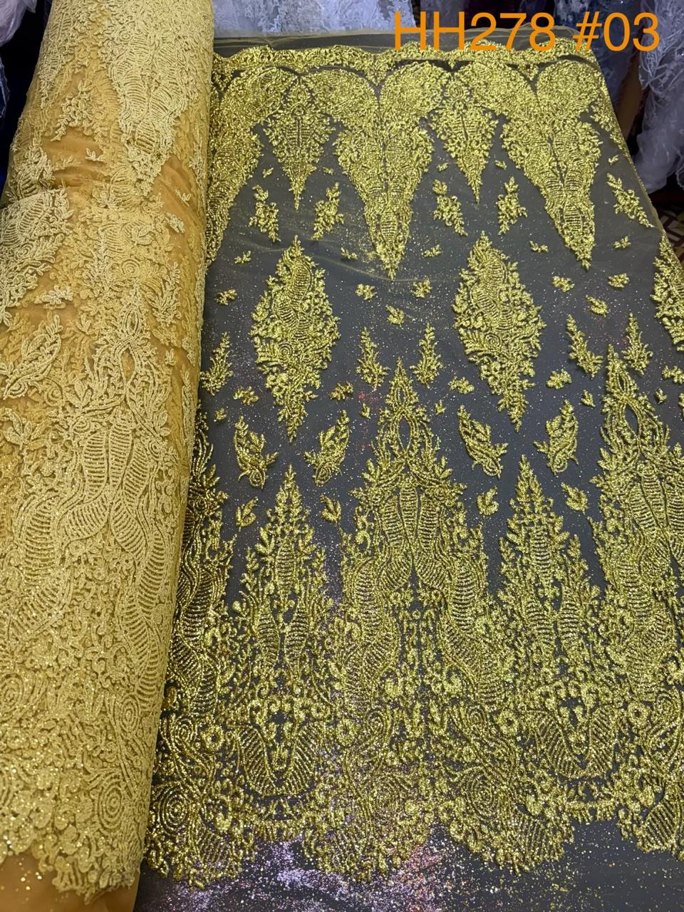 HH278 ORO foto real de la tela