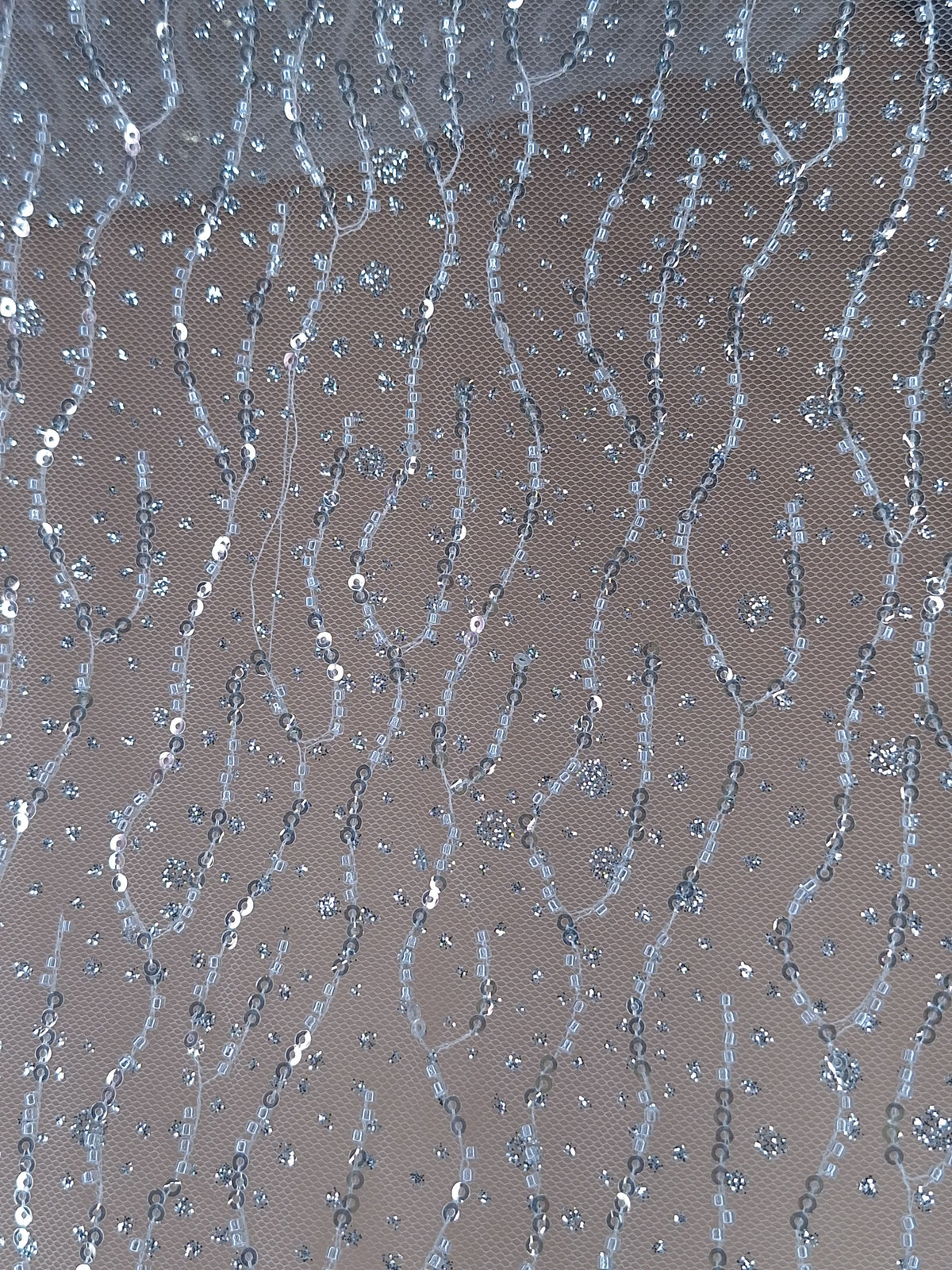 Tul bordado H107, ideal para vestidos de noche de boda y de XV años – tela por metro Ceremonia Textil