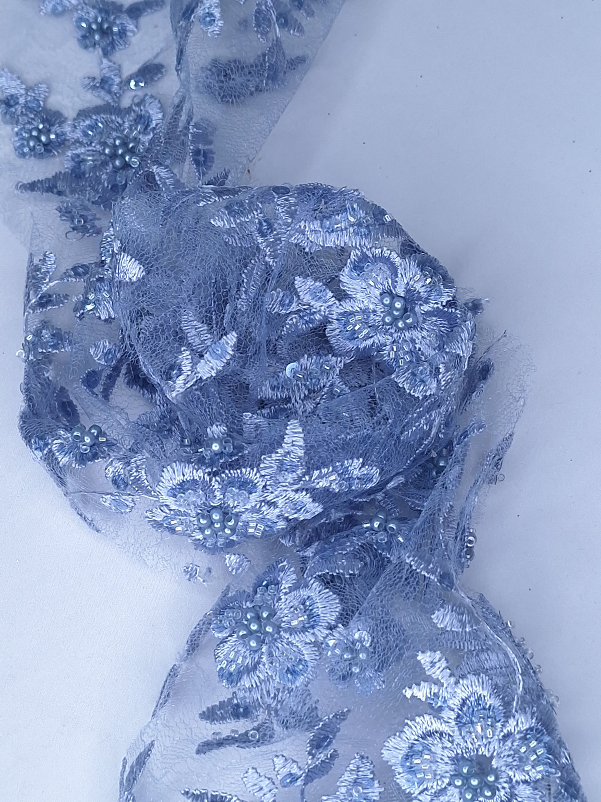 Tul bordado H162, ideal para vestidos de noche de boda y de XV años – tela por metro Ceremonia Textil