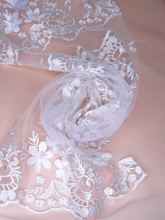 Tul bordado H139, ideal para vestidos de noche de boda y de XV años – tela por metro Ceremonia Textil
