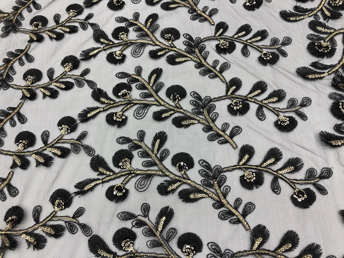 Tul bordado A630, ideal para vestidos de noche de boda y de XV años – tela por metro Ceremonia Textil