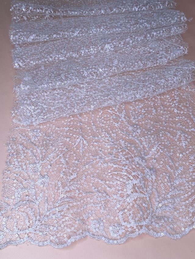 Tul bordado A845, ideal para vestidos de noche de boda y de XV años – tela por metro Ceremonia Textil
