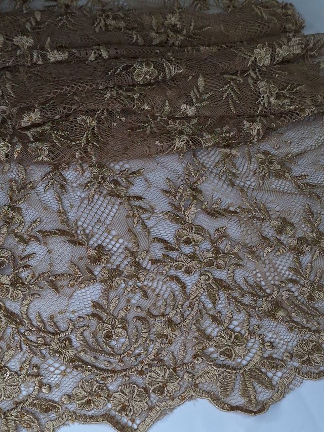 Tul bordado A868, ideal para vestidos de noche de boda y de XV años – tela por metro Ceremonia Textil