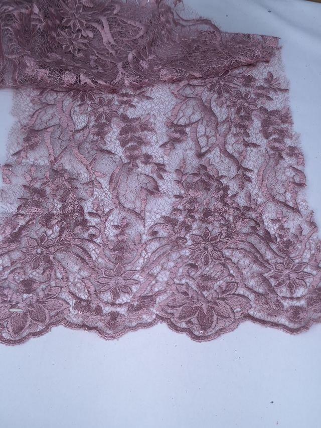Tul bordado H038, ideal para vestidos de noche de boda y de xv años – tela por metro Ceremonia Textil