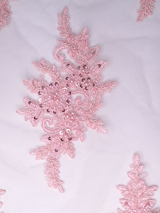 Tul bordado A948, ideal para vestidos de noche de boda y de xv años – tela por metro Ceremonia Textil
