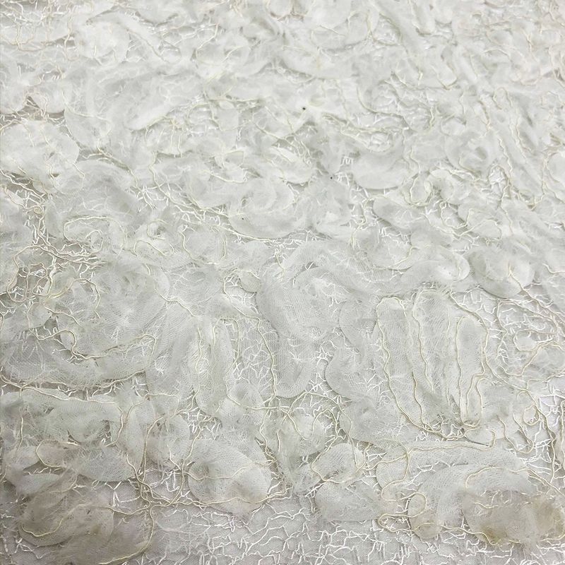 Tul bordado color hueso A424, ideal para vestidos de noche de boda y de XV años – tela por metro Ceremonia Textil