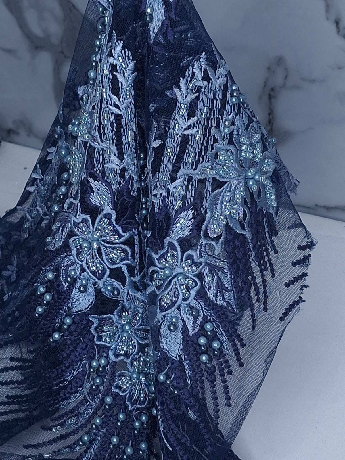 Tul bordado A867, ideal para vestidos de noche de boda y de XV años – tela por metro Ceremonia Textil