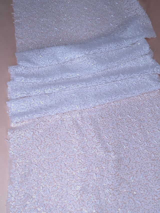 Tul bordado H093, ideal para vestidos de noche de boda y de XV años – tela por metro Ceremonia Textil