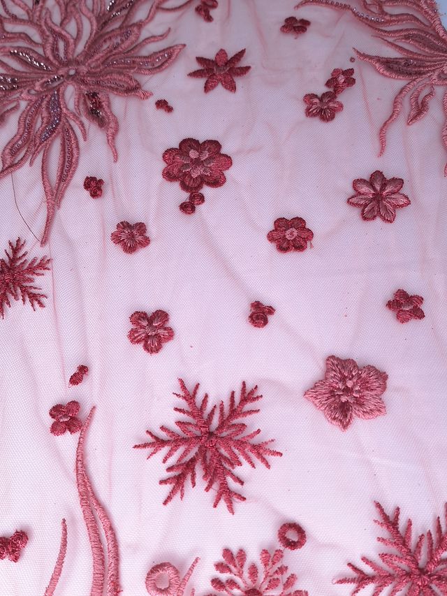 Tul bordado A588, ideal para vestidos de noche de boda y de XV años – tela por metro Ceremonia Textil