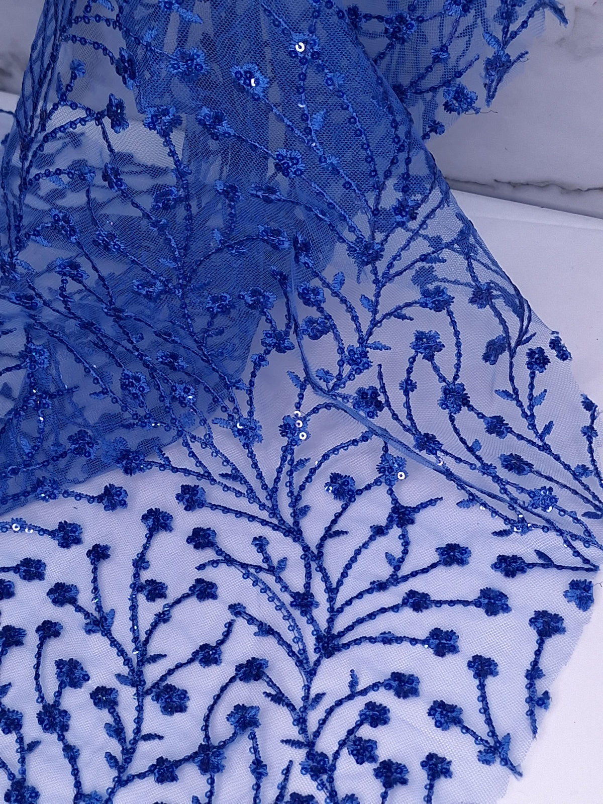 Tul bordado H080, ideal para vestidos de noche de boda y de XV años – tela por metro Ceremonia Textil