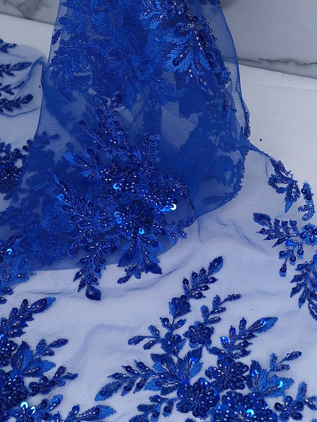 Tul bordado A983, ideal para vestidos de noche de boda y de XV años – tela por metro Ceremonia Textil