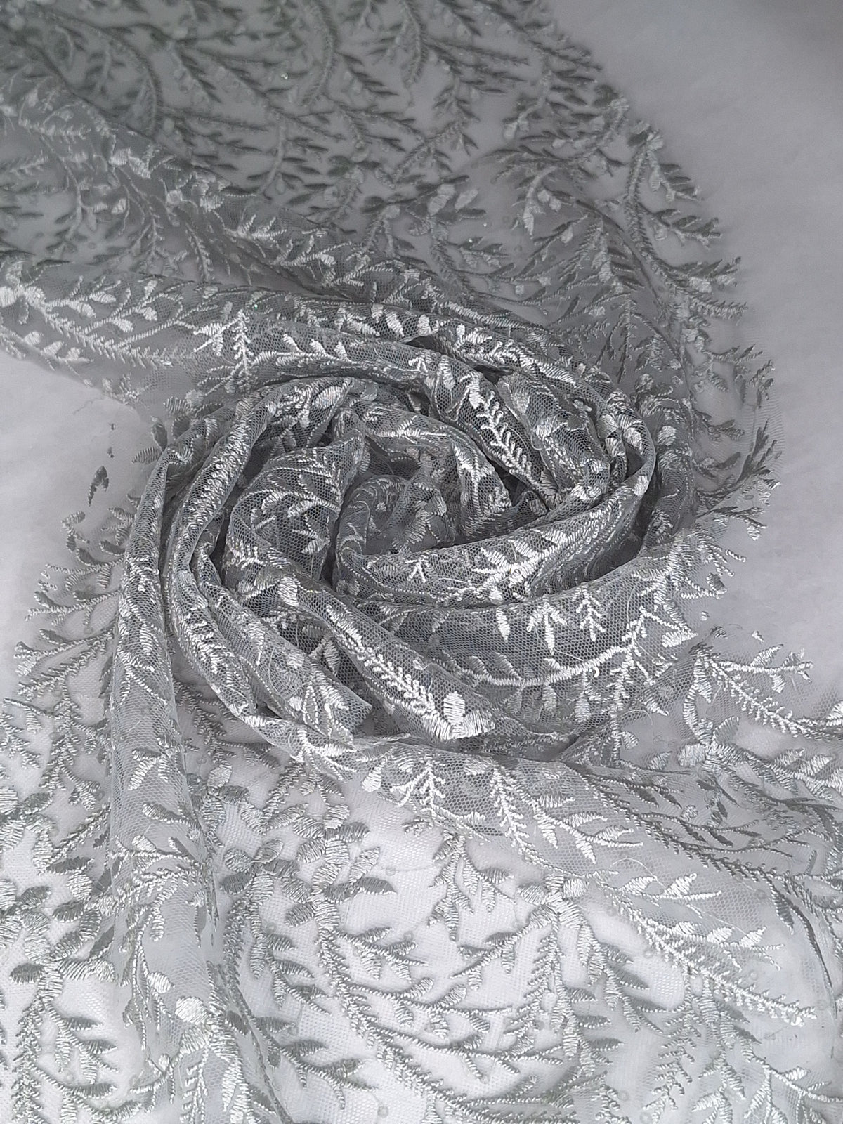 Tul bordado H083, ideal para vestidos de noche de boda y de XV años – tela por metro Ceremonia Textil