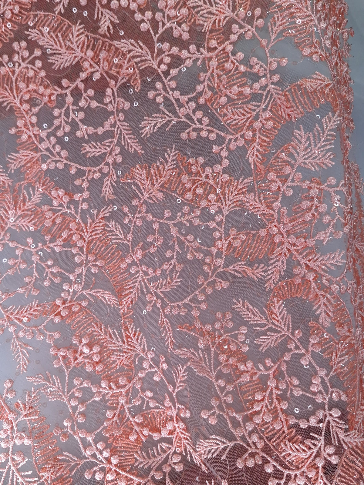Tul bordado FR933, ideal para vestidos de noche de boda y de XV años – tela por metro Ceremonia Textil