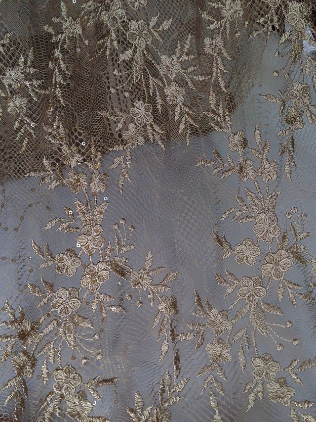 Tul bordado A868, ideal para vestidos de noche de boda y de XV años – tela por metro Ceremonia Textil