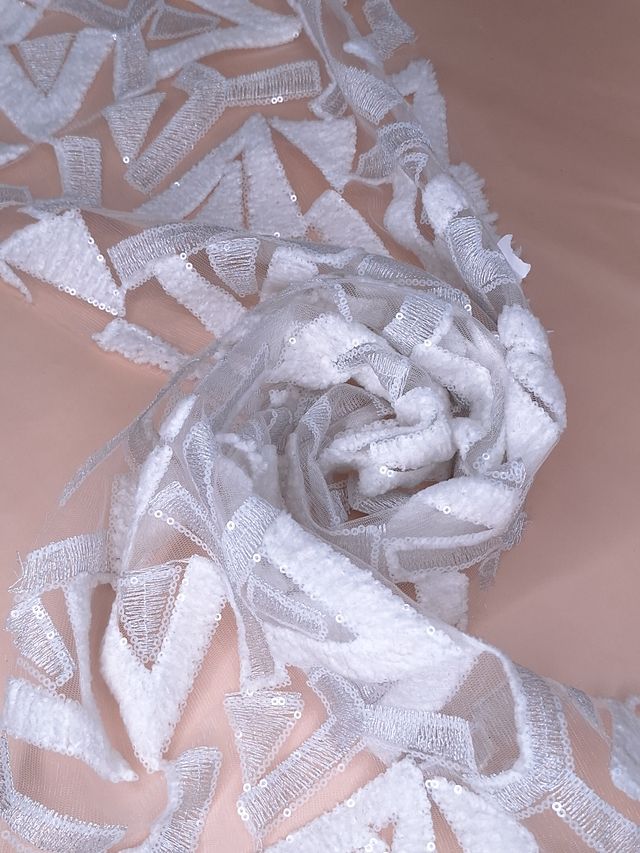 Tul bordado A892, ideal para vestidos de noche de boda y de XV años – tela por metro Ceremonia Textil