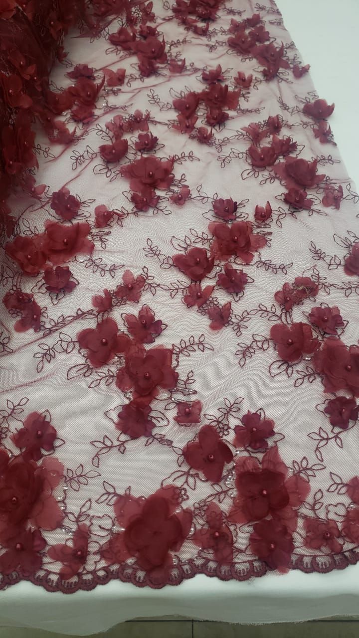 Tul bordado A727, ideal para vestidos de noche de boda y de XV años – tela por metro Ceremonia Textil
