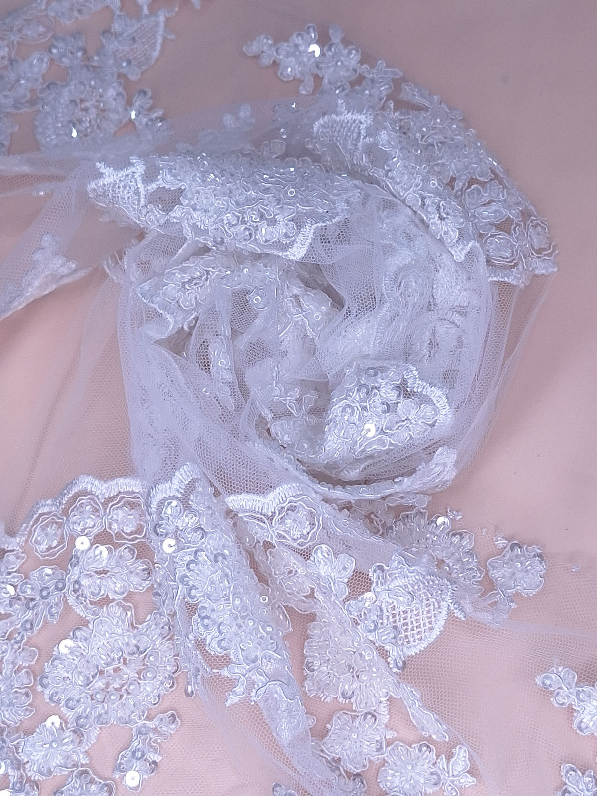Tul bordado H205, ideal para vestidos de noche de boda y de XV años – tela por metro Ceremonia Textil