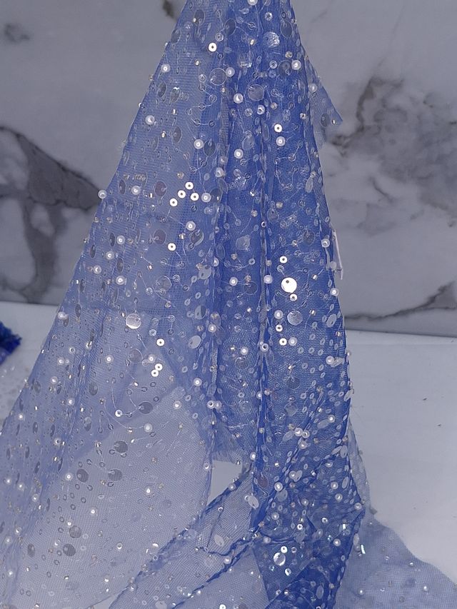Tul bordado A985, ideal para vestidos de noche de boda y de XV años – tela por metro Ceremonia Textil