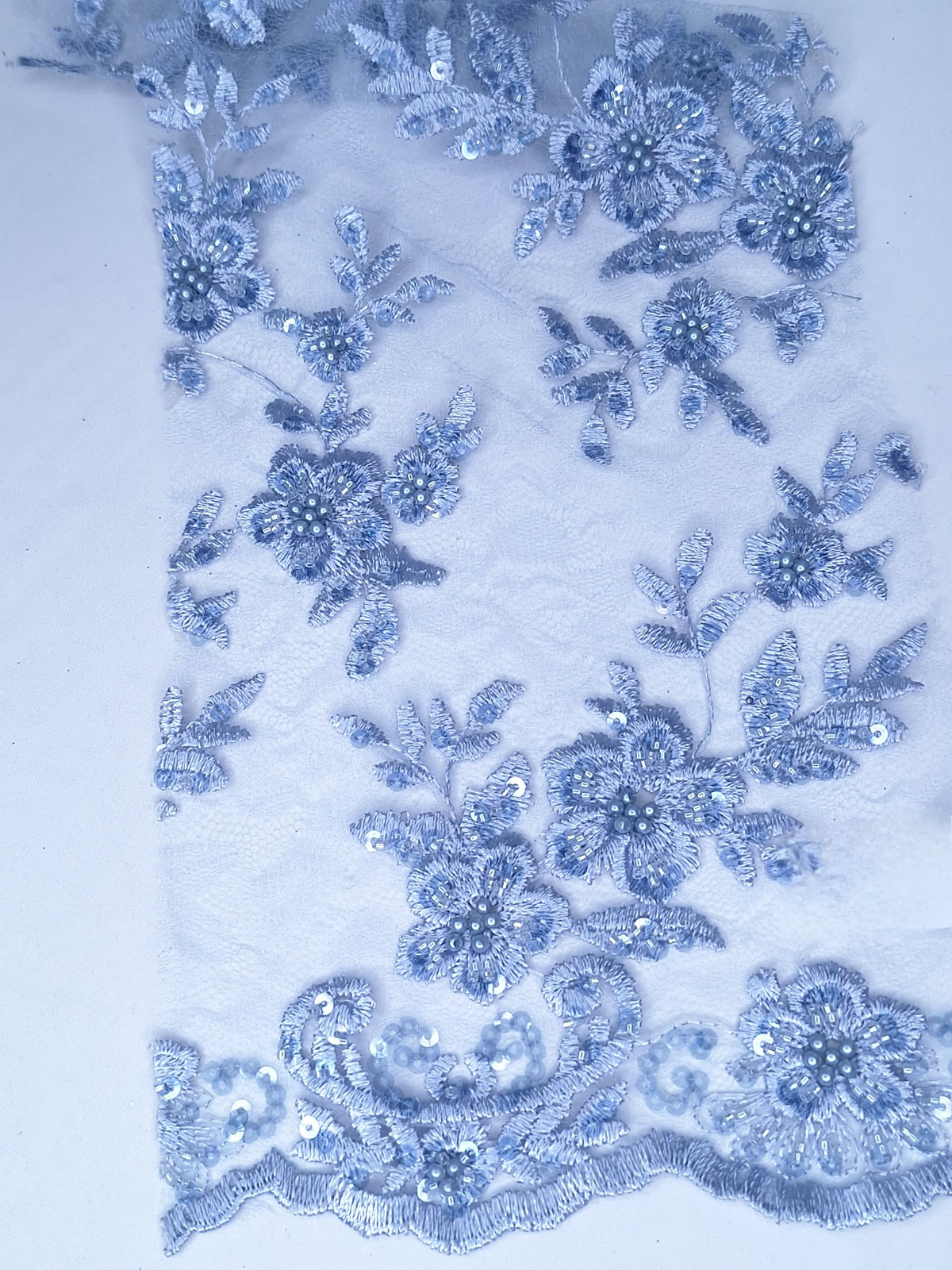 Tul bordado H162, ideal para vestidos de noche de boda y de XV años – tela por metro Ceremonia Textil