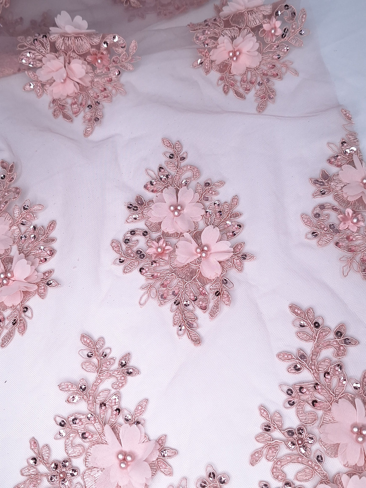 Tul bordado H163, para vestidos de noche de boda y de XV años – tela por metro Ceremonia Textil