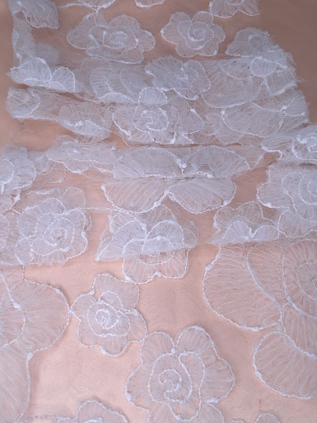 Tul bordado H042, ideal para vestidos de noche de boda y de XV años – tela por metro Ceremonia Textil