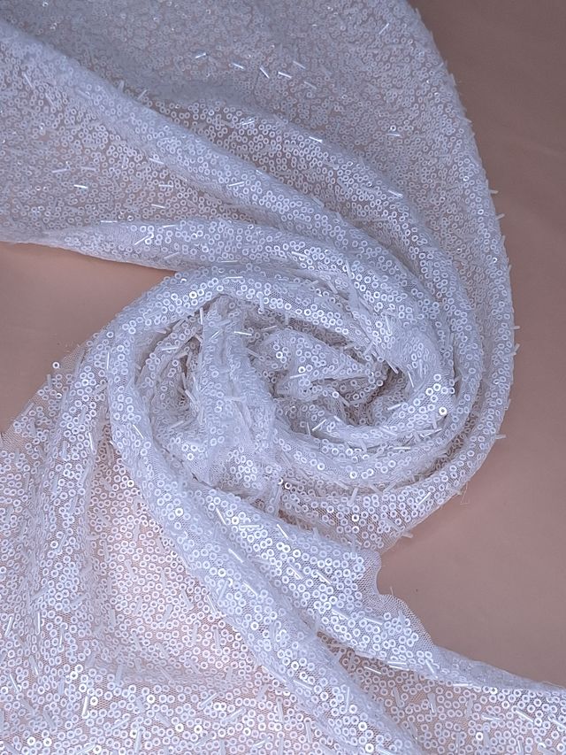 Tul bordado H093, ideal para vestidos de noche de boda y de XV años – tela por metro Ceremonia Textil