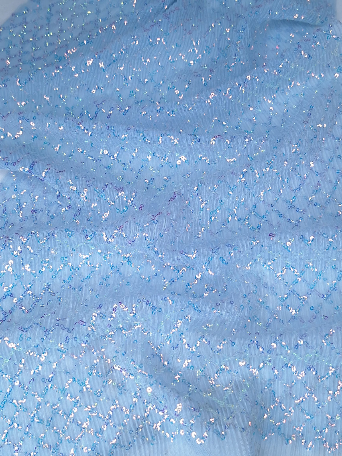 Tul bordado color cielo A964, ideal para vestidos de noche de boda y de XV años – tela por metro Ceremonia Textil