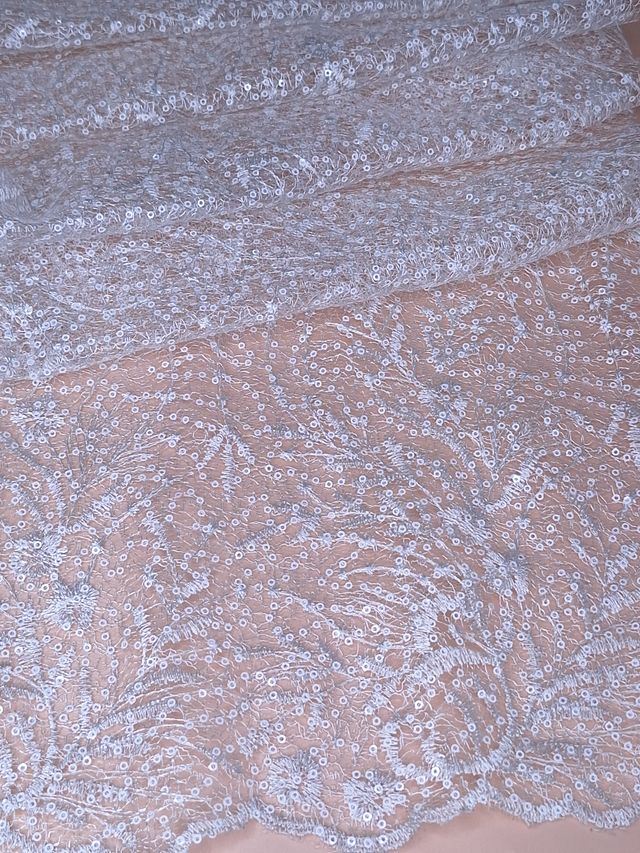 Tul bordado A845, ideal para vestidos de noche de boda y de XV años – tela por metro Ceremonia Textil