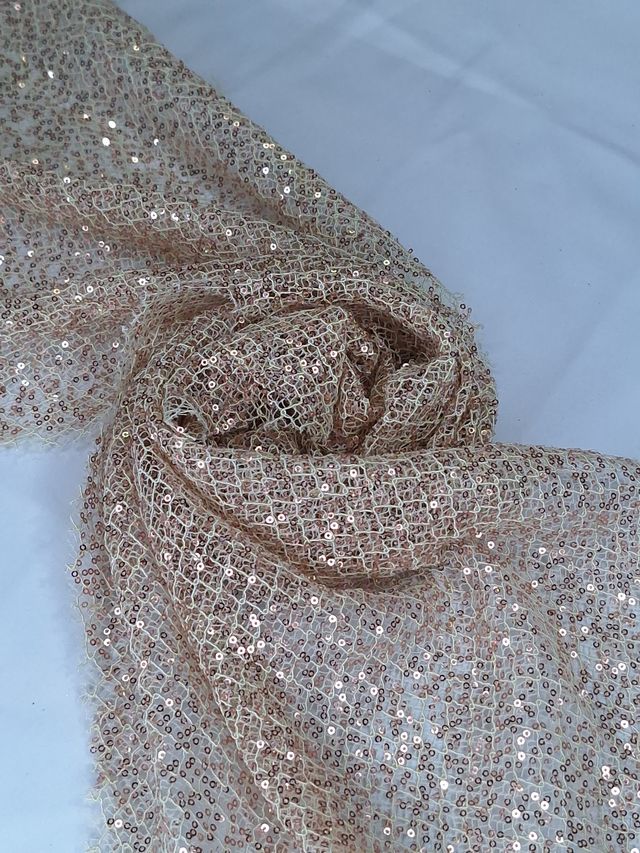 Tul bordado A830, ideal para vestidos de noche de boda y de XV años – tela por metro Ceremonia Textil