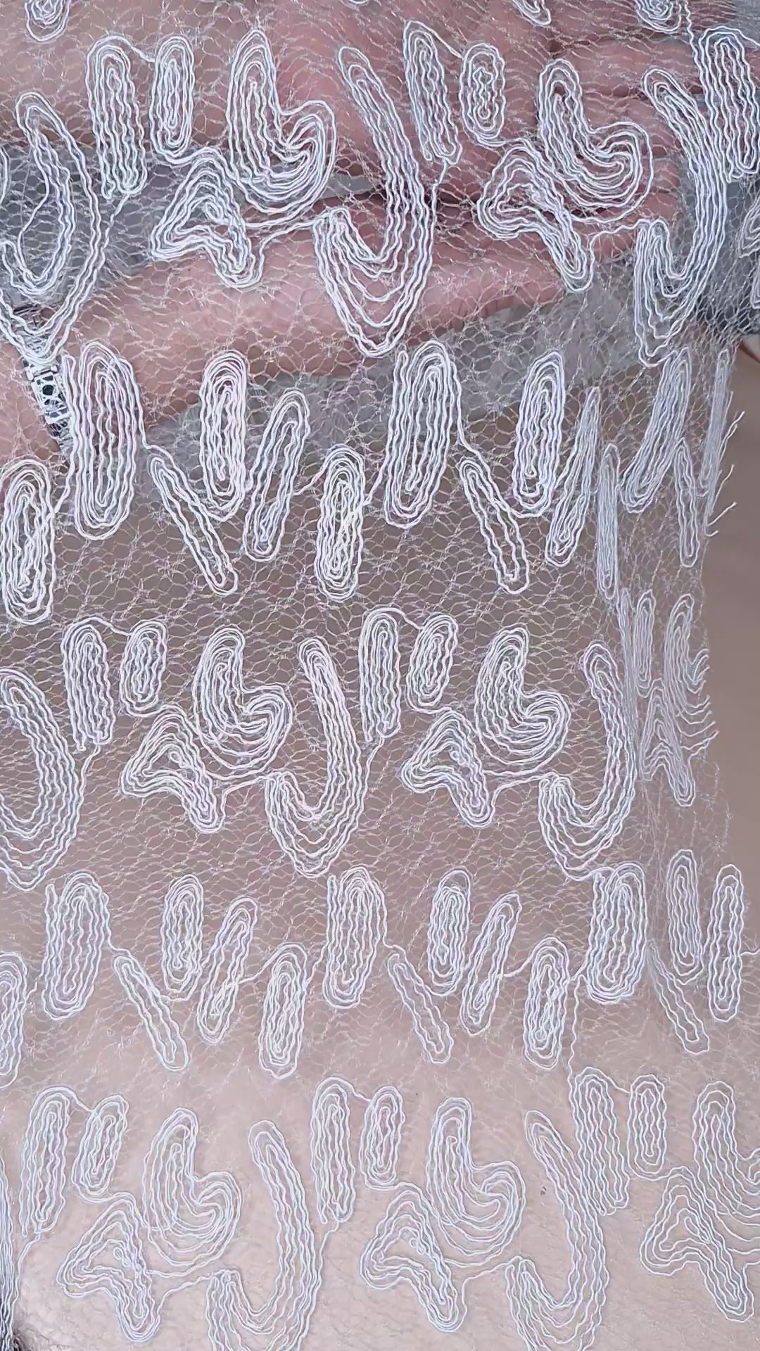 Tul bordado A164, ideal para vestidos de noche de boda y de XV años