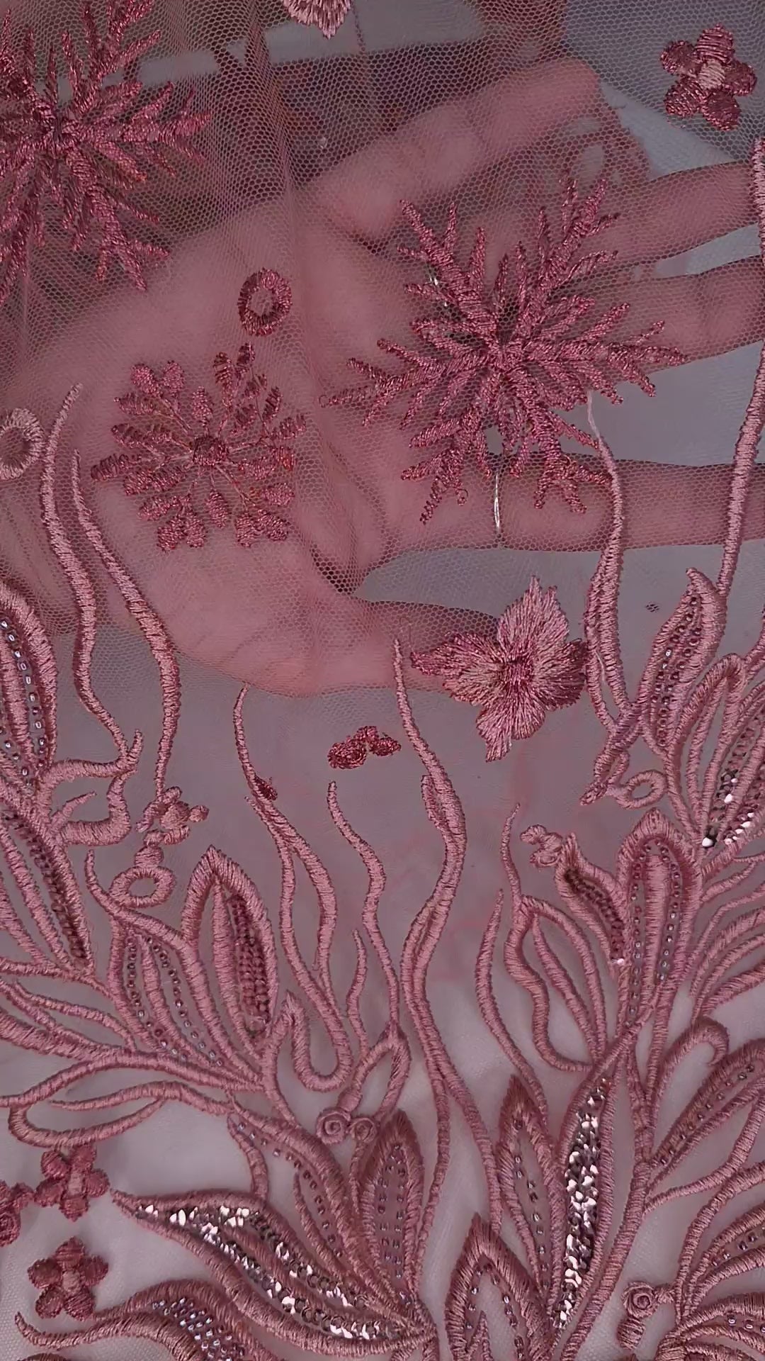 Tul bordado A588, ideal para vestidos de noche de boda y de XV años
