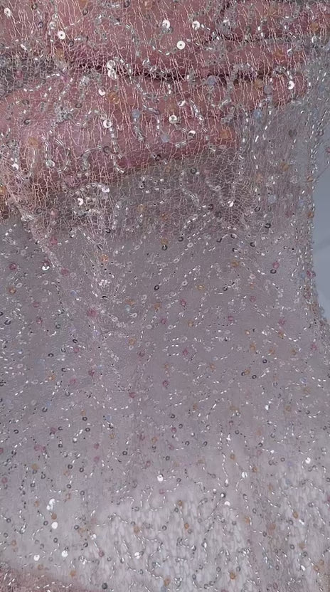 Tul bordado H171, ideal para vestidos de noche de boda y de XV años