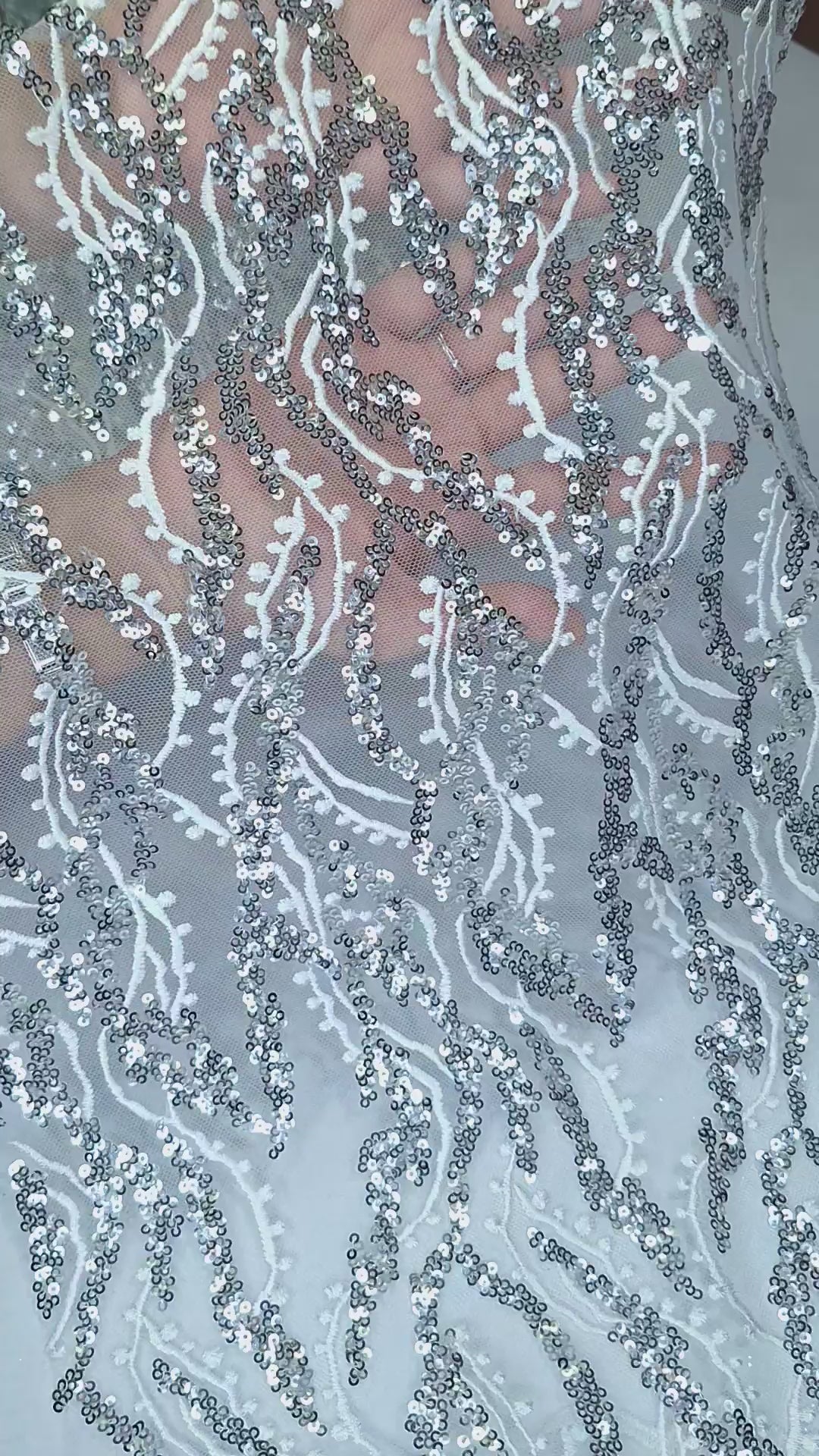 Tul bordado A925, ideal para vestidos de noche de boda y de XV años