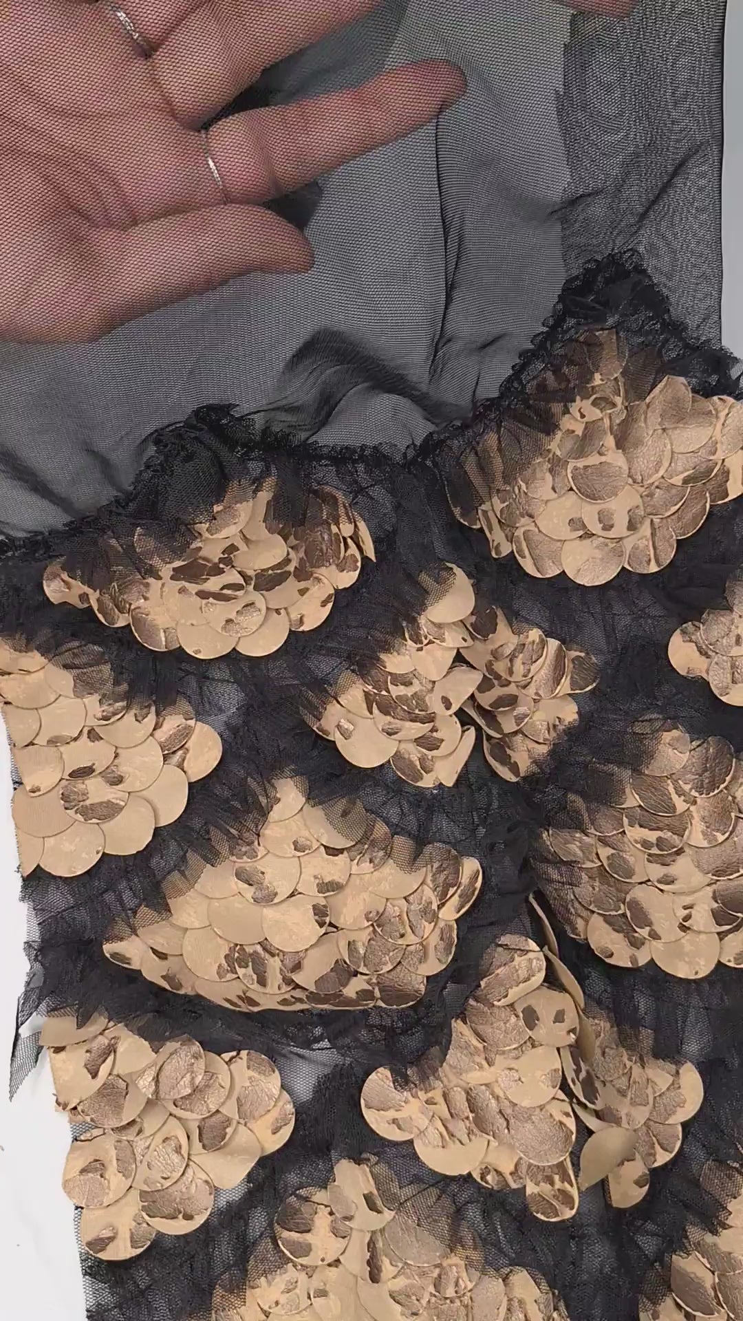 Tul bordado A610, ideal para vestidos de noche de boda y de XV años
