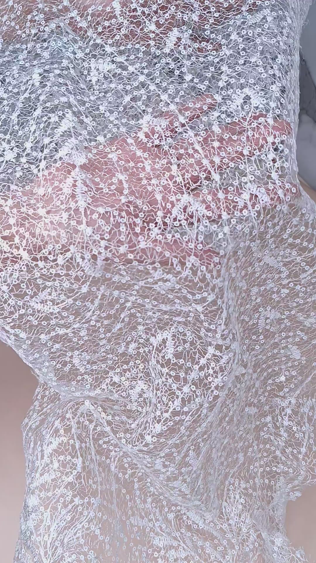 Tul bordado A845, ideal para vestidos de noche de boda y de XV años