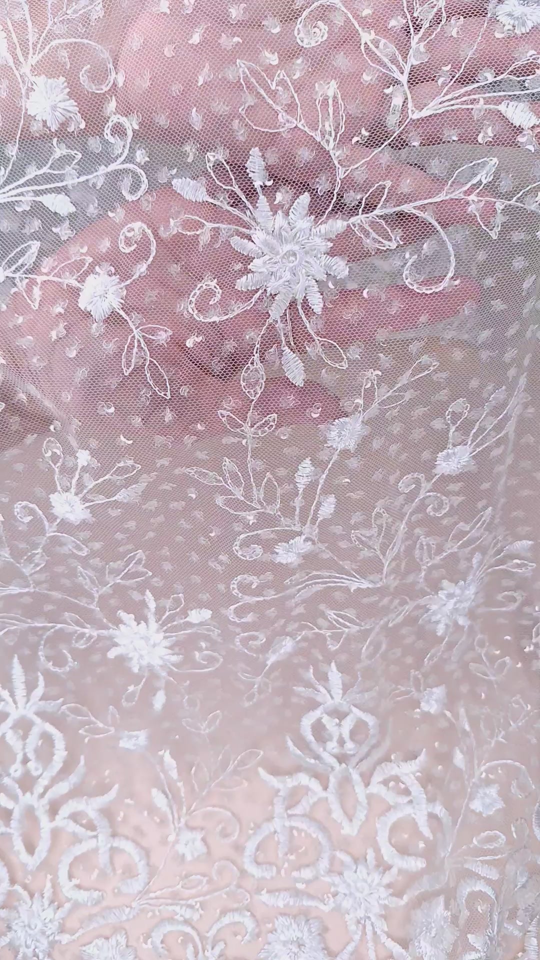 Tul bordado H099, ideal para vestidos de noche de boda y de XV años