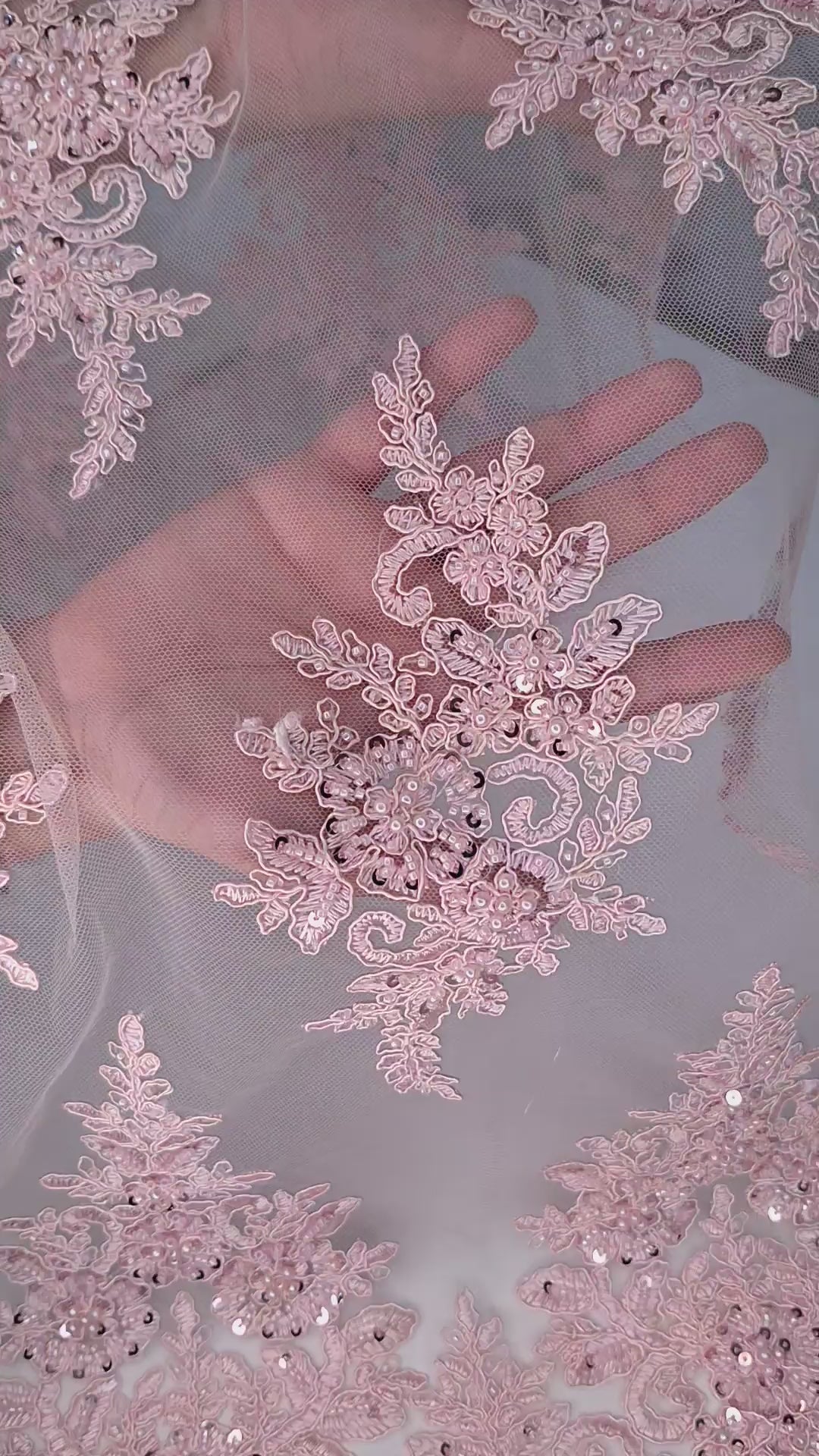 Tul bordado A948, ideal para vestidos de noche de boda y de xv años