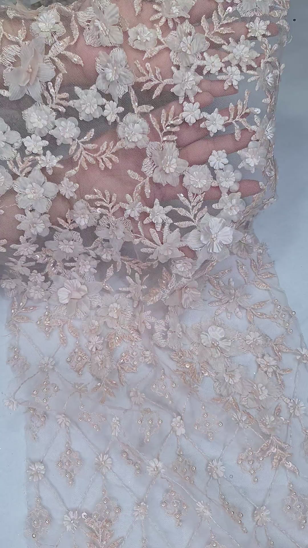 Tul bordado A862, ideal para vestidos de noche de boda y de xv años