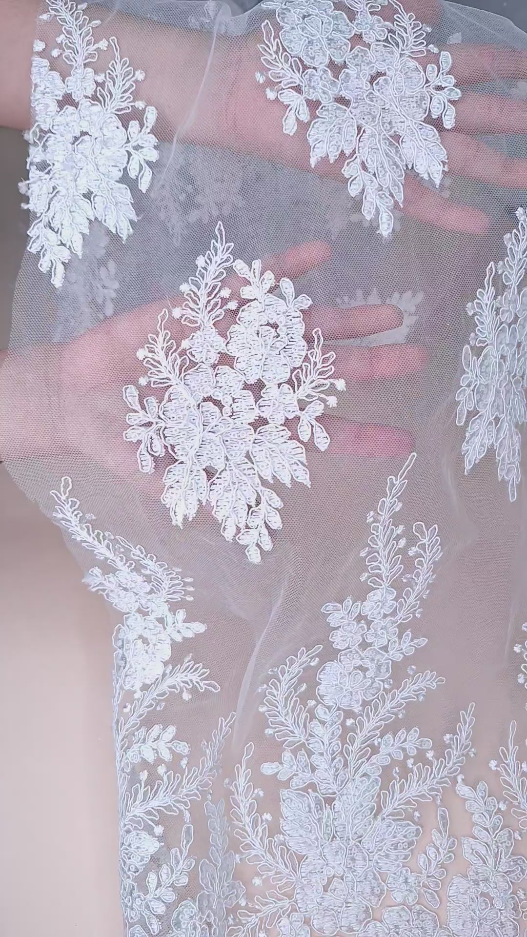 Tul bordado A961, ideal para vestidos de noche de boda y de XV años