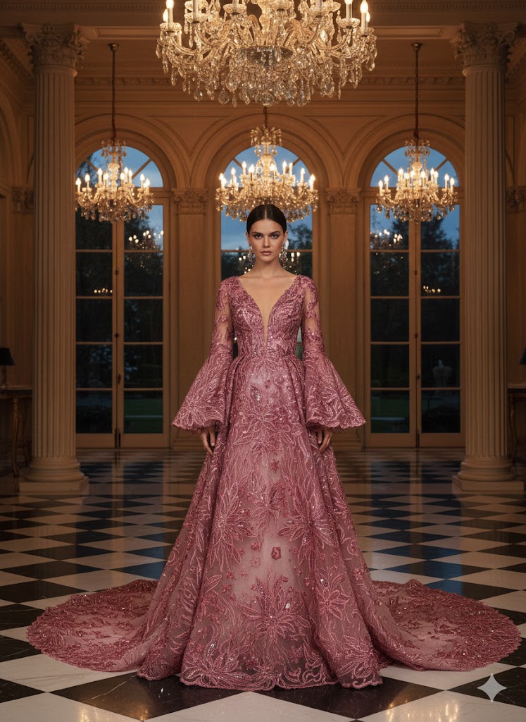 Tul bordado A588, ideal para vestidos de noche de boda y de XV años – tela por metro Ceremonia Textil